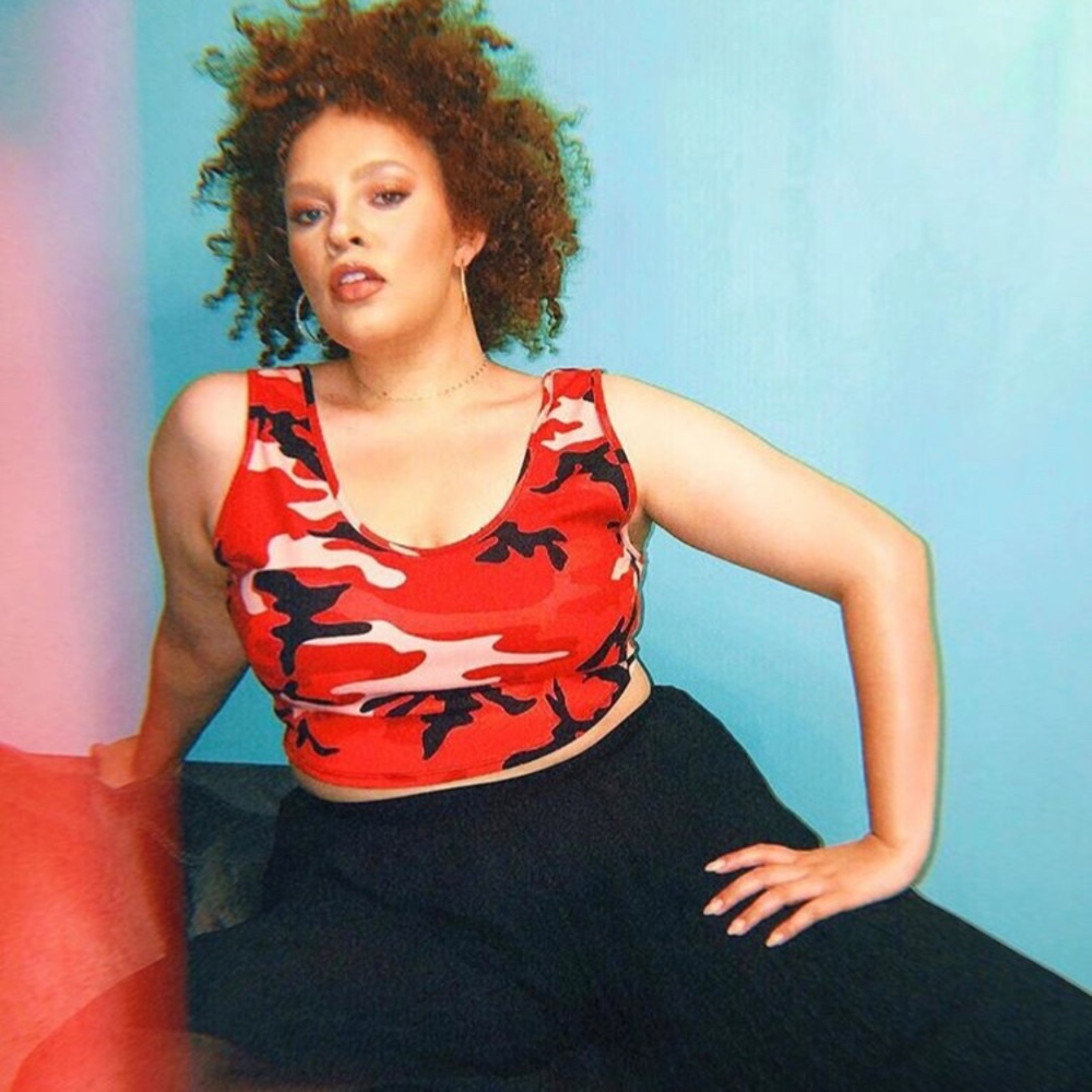 Orange army printed crop top